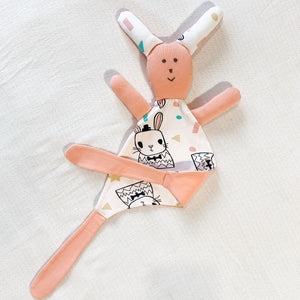 baby lovey made from luxuriously soft organic cotton, designed to comfort and soothe babies.
