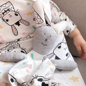 grey bunny baby security lovey