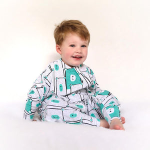 Cozy Toddler sleepsuit, the ultimate toddler pyjamas, has full inner leg zipper for easy diaper changes, no need to take off the entire suit.