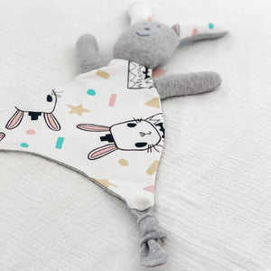 organic baby security blanket grey bunny