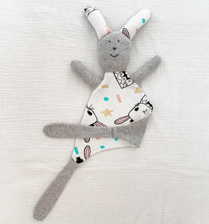 organic baby security lovey grey bunny