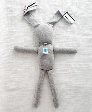 organic soft grey bunny doll for toddlers