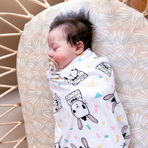 Koala Hugs newborn swaddle wrap helps calm startle reflex for sleeping baby