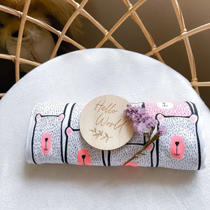 Koala Hugs Newborn Swaddle Wrap - Pinky Bears