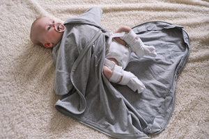 Sleepy Hugs Extra-Wide Sack (Fits Hip Harness) - Cool Grey (All Year Round | Organic)