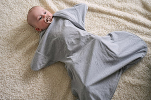 Sleepy Hugs Extra-Wide Sack (Fits Hip Harness) - Cool Grey (All Year Round | Organic)