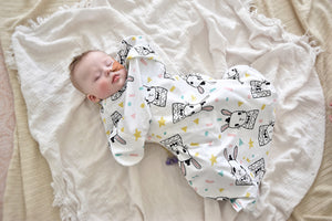 Sleepy Hugs Extra-Wide Sack (Fits Hip Harness) - Some Bunny Loves You (All Year Round | Organic)