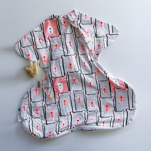 Baby swaddle sack for hip dysplasia brace, pavlik harness, rhino brace.