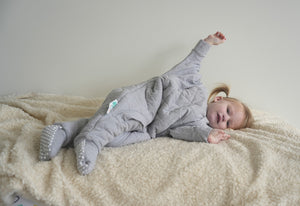 Sleepy Toddler Onesie Suit - Cool Grey (Winter | Organic)