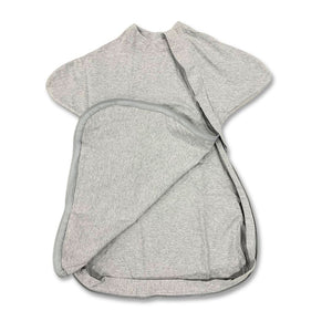 All seasons organic cotton baby swaddle sack with bottom zipper for simple diaper changing.