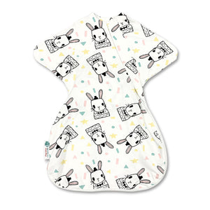 Some bunny loves you baby sleep sack for easy swaddle transitioning made with organic cotton