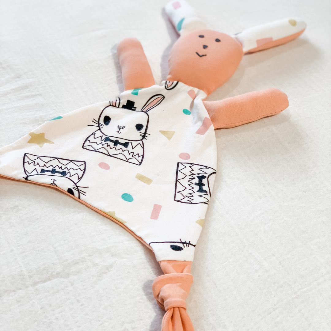 Adorable baby lovey made from buttery soft organic cotton