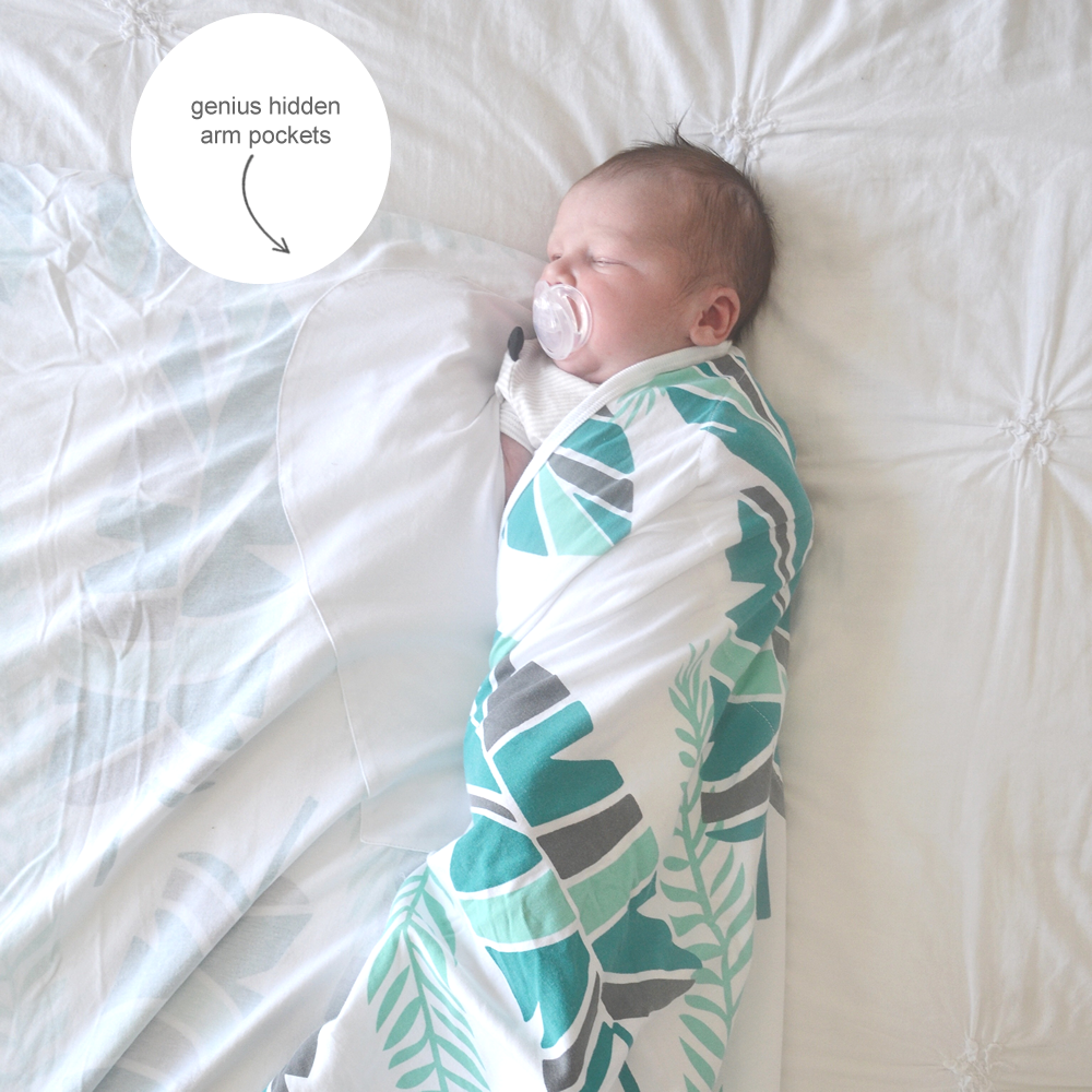 Baby Swaddle Blanket with Arm Pockets | Baby Loves Sleep