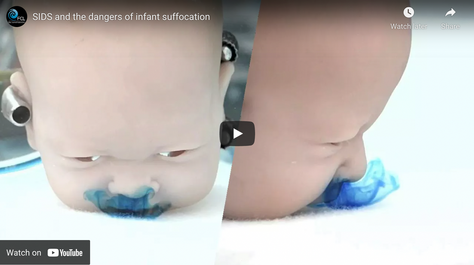 Professor David Greenblatt's video titled:SIDS and the dangers of infant suffocation