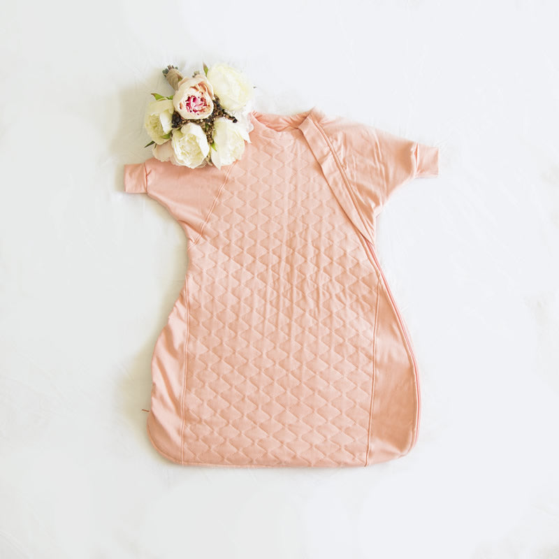 Winter Baby Sleep Swaddle Sack - Transition to Free Arms | Peach Pink (Organic) - BABY LOVES SLEEP co Winter Baby Sleep Swaddle Sack - Transition to Free Arms | Peach Pink (Organic) - BABY LOVES SLEEP co