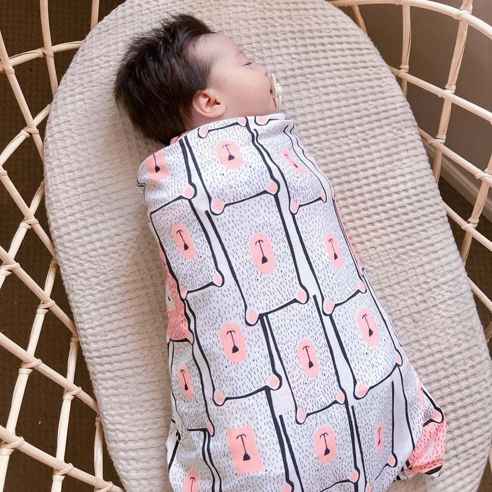 Koala Hugs newborn swaddle wrap helps calm baby's startle reflex
