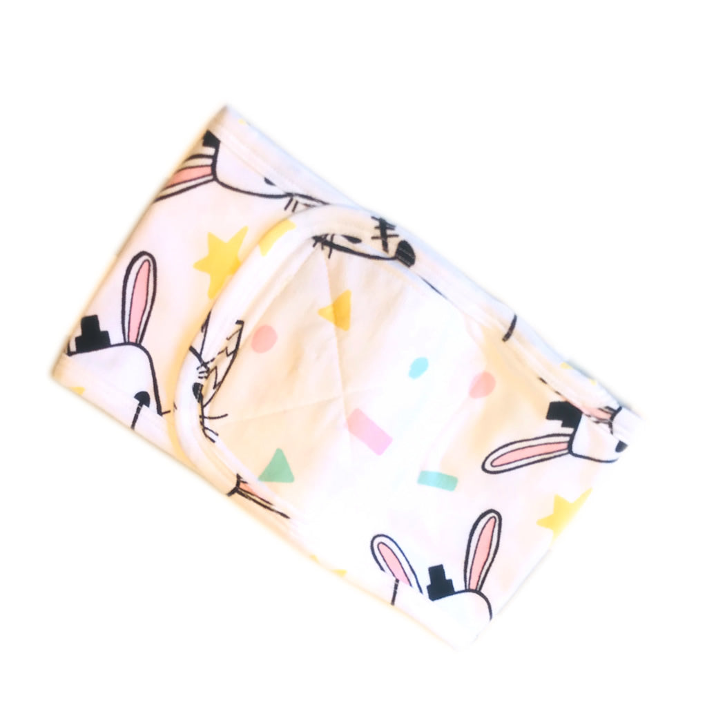 Sleepy Hugs Extra Hug belly band strap for gentle swaddle transitioning, has a two way zipper top and bottom opening for easy diaper changes, the wide sack design is hip-friendly and fits a hip-dysplasia brace, helps startle reflex, perfect for tummy rollers.